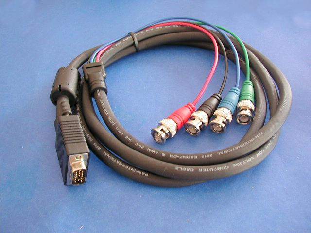 4 BNC TO SUPER VGA HD15-M CABLE 6FT