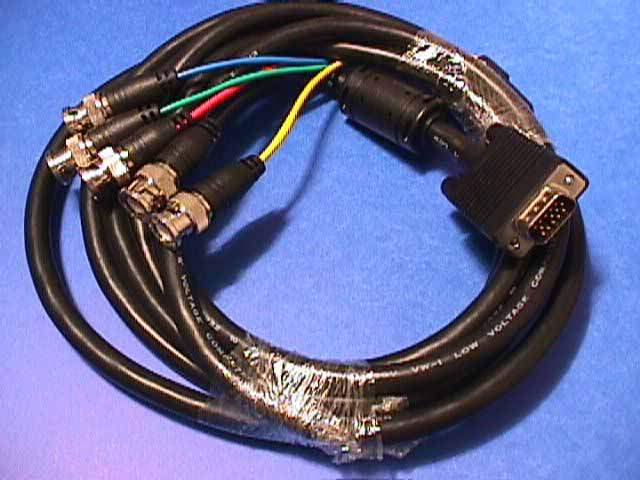 5 BNC TO SUPER VGA HD15-M CABLE 10FT