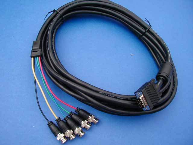 5 BNC TO SUPER VGA HD15-M CABLE 25FT