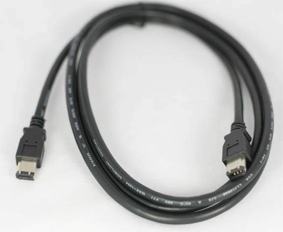 6FT FIREWIRE CABLE BLACK 6PIN 6PIN