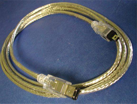 6FT FIREWIRE CABLE SILVER 6PIN 4PIN