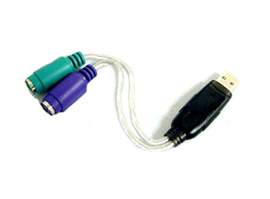 PS2 to USB for PS2 KEYBOARD and PS2 MOUSE Silver