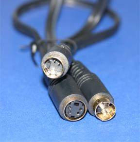 SVHS SVIDEO SPLITTER CABLE 4PIN MINI Male to Male to Female 12Inch