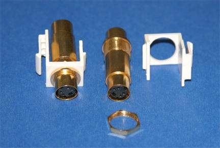 SVIDEO Adapter 4PIN MiniDin F-F Keystone or Panel Mount