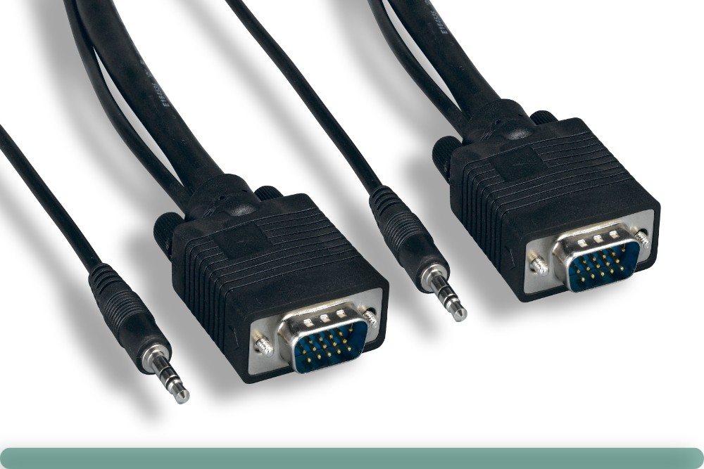 50FT SVGA with Audio Cable Monitor UL2919 HD15 3.5mm Male to Male