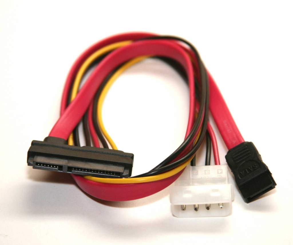 20 Inch SATA-7 + SAS-15P to SATA 4-pin Power Cable