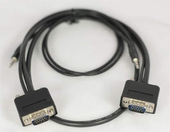 3FT SLIM SVGA Monitor Cable with Audio 3.5 Male to Male
