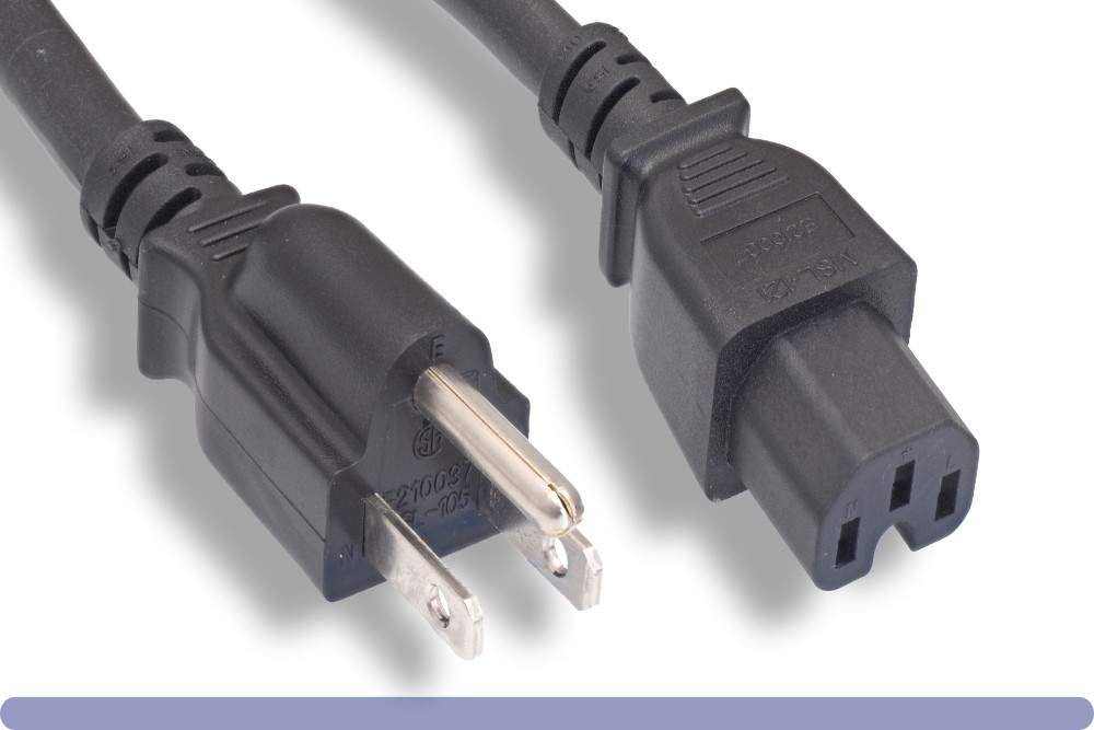 8FT Power Cable 5-15P to C15