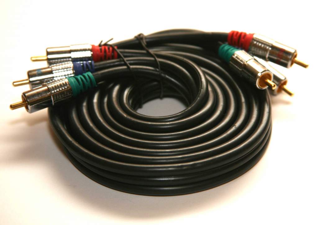 Component 6ft Black Cable Triple RCA Shielded Metal Connectors