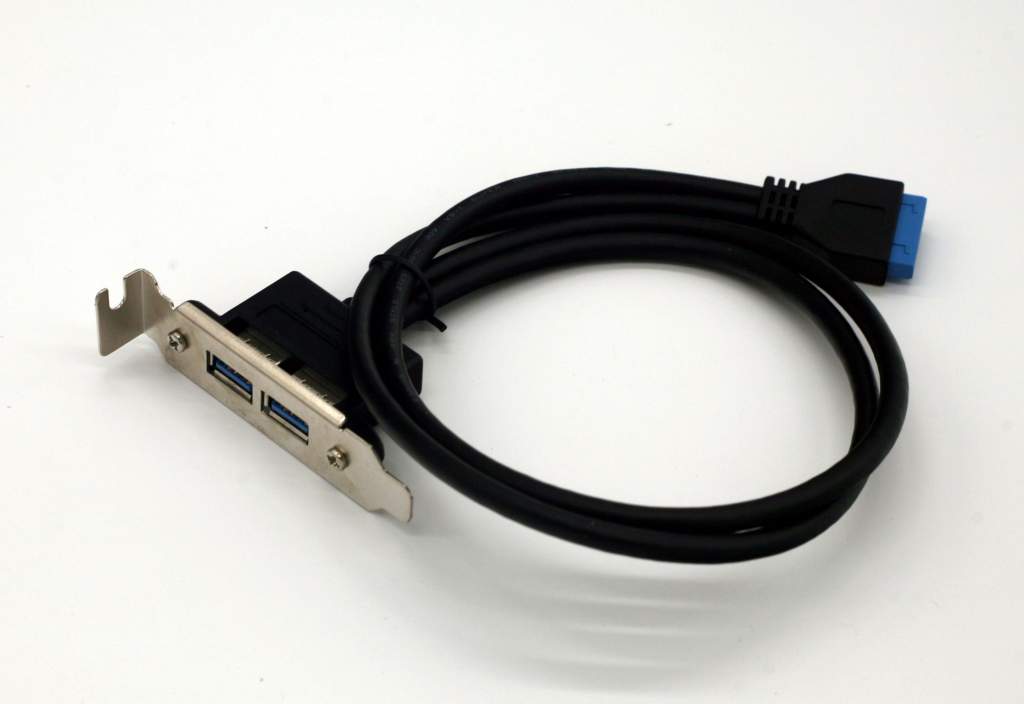 Low Profile USB 3.0 Panel Mount Dual Port to 20Pin Mainboard .5M Half Height