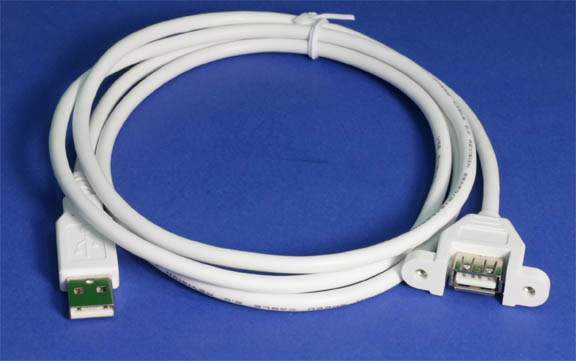 USB 2.0 A Panel Mount Cable Single Port Bulkhead Cable Male-Female 4.5 FT