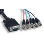 5 BNC to SVGA HD15-M Cable 3FT VGA RGB Coax Black