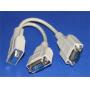 Y-Splitter Serial Cable DB9-Female to DB9-Male DB9-Male with Nuts 8 inch