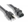 15FT Universal 3 Prong AC Power Cord Cable Black 18AWG Computer Monitor UL CE