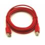USB 2.0 Cable Red A to B 10FT Fire Engine Red USB