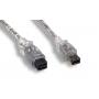 6FT Firewire 1394B Bilingual Cable Silver 9PIN 6PIN